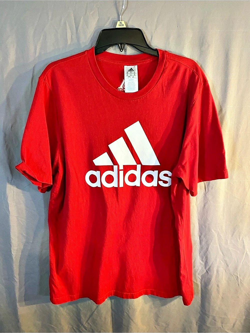adidas Essentials Big Logo T-Shirt Men's Red & White XL Tee